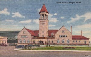 Postcard Railroad Union Station Bangor Maine