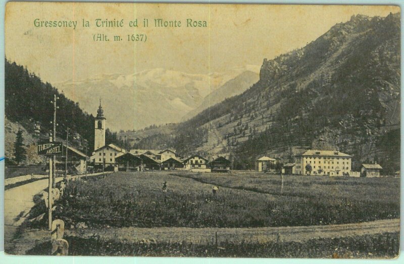 97518 - vintage POSTCARD - AOSTA province - GRESSONEY La Trinite' 1916-