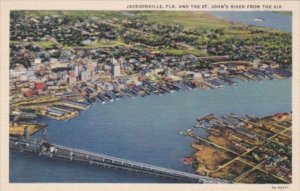 Florida Jacksonville & The St Johns River From The Air 1937 Curteich