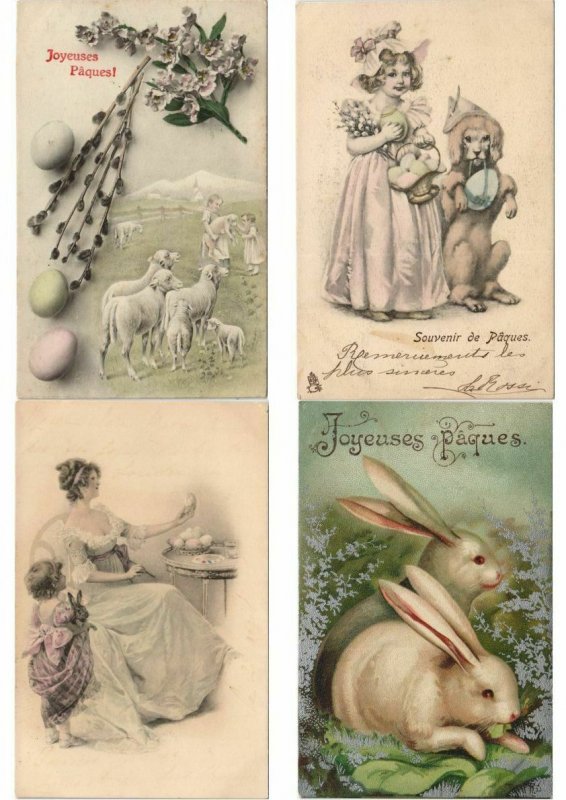 EASTER LOT OF EMBOSSED, ARTIST SIGNED 400 CPA Pre-1930 w. BETTER, PART 4.(L3115)