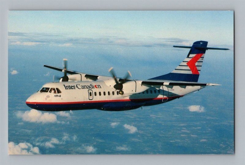 Aviation Airplane Postcard Inter Quebec Airlines ATR-42 Aircraft AW10