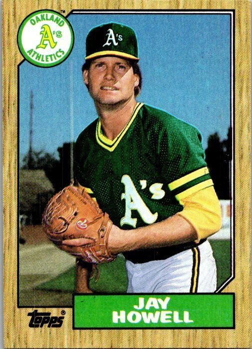 1987 Topps Baseball Card Jay Howell Oakland Athletics sk2374