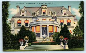 NEWPORT, RI Rhode Island ~ CHETWOOD Home of J.J. Astor  c1940s  Linen Postcard
