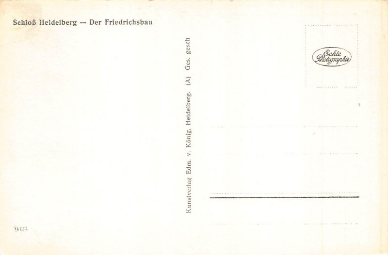 Germany Schloss Heidelberg Friedrichsbau Castle RPPC vintage postcard