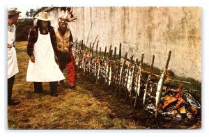 Postcard Indian Salmon Bake Idaho