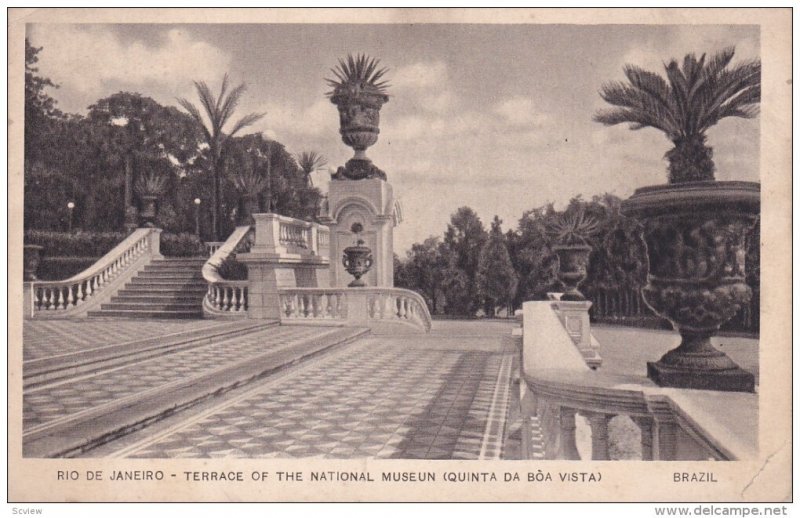 RIO DE JANEIRO, Brazil; Terrace of the National Museum (Quinta da Boa Vista),...