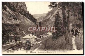 Old Postcard Morez La Route Des Rousses leaving Morez Children