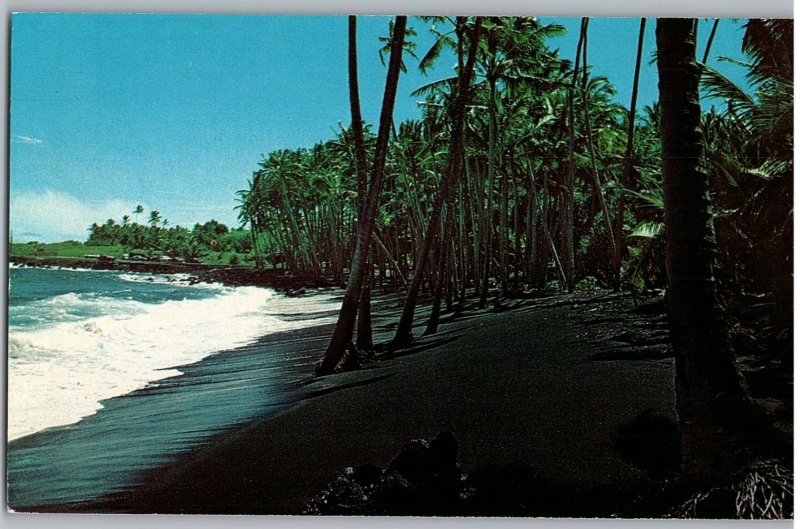 World Famous Black Sands Beach at Kalapana on Big Island Hawaii Postcard