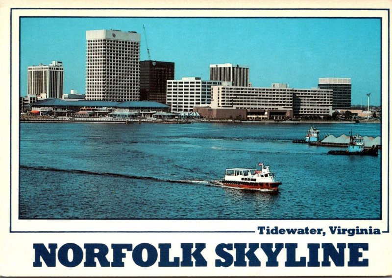 Virginia Norfolk Skyline With Elizabeth River Ferry