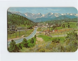 M-160709 Approaching Estes Park Village on the Big Thompson Highway Colorado USA