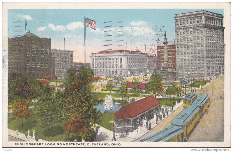 Public Square Looking Northeast, CLEVELAND, Ohio, PU-1920