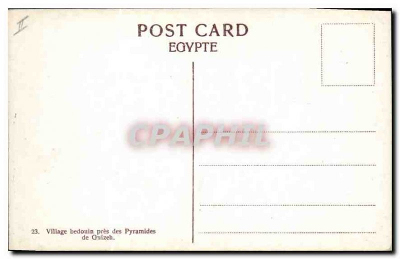 Postcard Ancient Egypt Egypt bedouin village near the Giza Pyramids