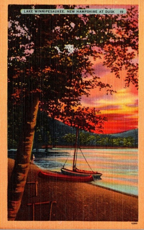 New Hampshire Lake Winnipesaukee At Dusk 1949