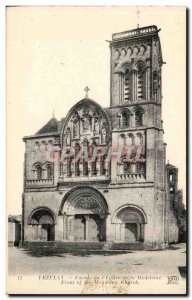 Vezelay Old Postcard Facade of & # 39eglise Madeleine