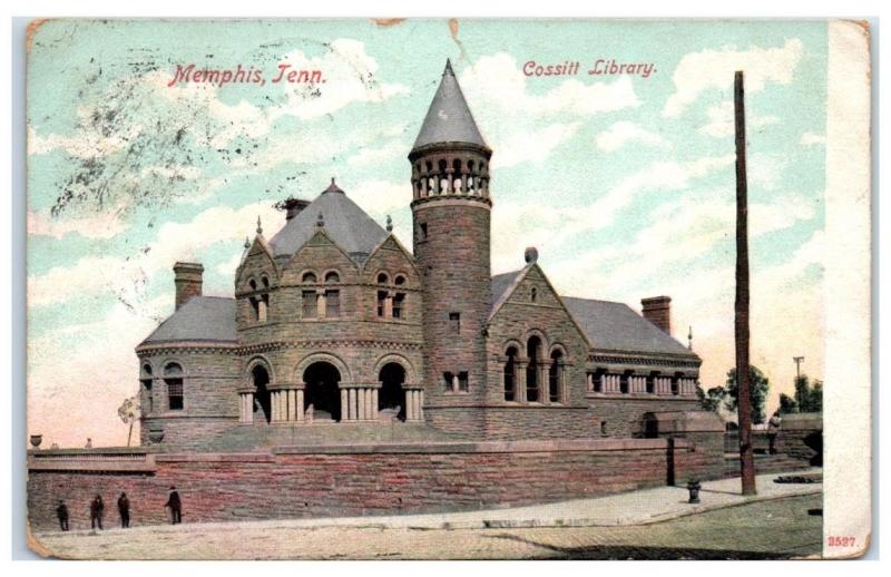 1909 Cossitt Library, Memphis, TN Postcard