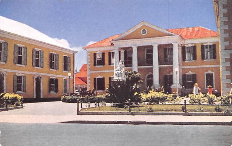 Queen Victoria Statue and Public Building Nassau, Bahamas Virgin Islands Unused 