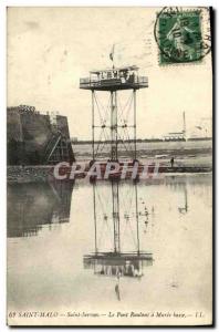 Old Postcard Saint-Servan Le Pont Roulant Maree Basse