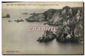 Old Postcard Bay of Douarnenez Approval Beuzec tip and cave Castel ar Roch