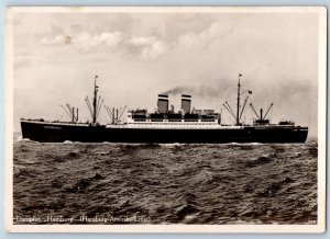 Hamburg Germany Postcard Hamburg Amerika Line Steamer c1930's RPPC Photo