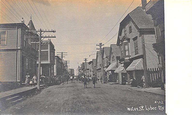 Lubec ME Water Street Storefronts RPPC Postcard