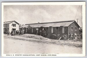 303rd US Infantry Headquarters Camp Devens Ayer Massachusets MA Postcard B14