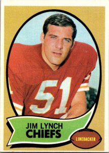 1970 Topps Football Card Jim Lynch Kansas City Chiefs sk21544