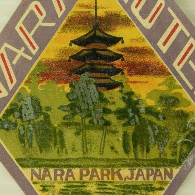 1920's Nara Hotel Japan Luggage Label Vintage Original E33