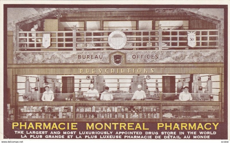 MONTREAL, Quebec, 1970s; Bureau Offices,  Pharmacie Montreal