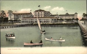 Ormond Florida FL Hotel Boats on Lake  1900s-1910s Postcard