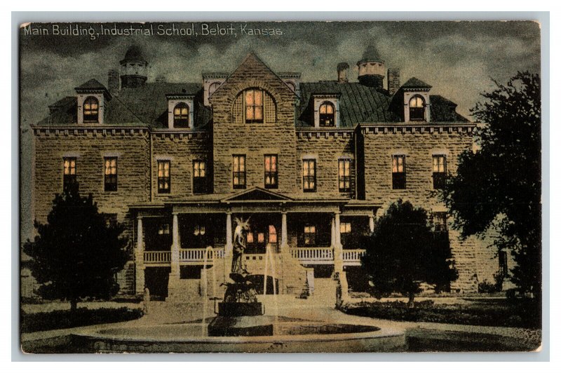 Postcard Main Building Industrial School Beloit KS Vintage Standard View Card 