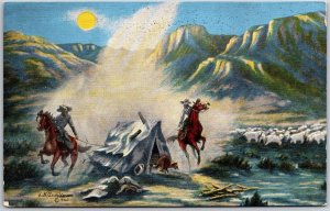 Painting Rhyme By Dude Larsen Range Feud Sunrise Battlefield Postcard