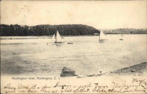 Huntington Long Island NY Inlet Sailing Boating c1905 Postcard