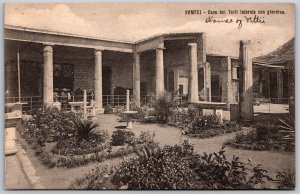 Vtg Pompei Italy Casa dei Vettii Laterale Con Giardino 1910s Old View Postcard