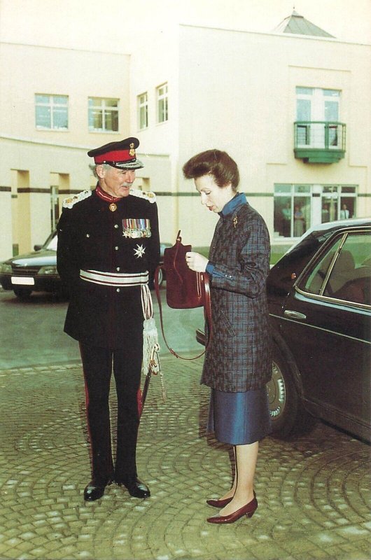 Princess Royal is greeted by The Lord Lieutenant of Hampshire, England 1990