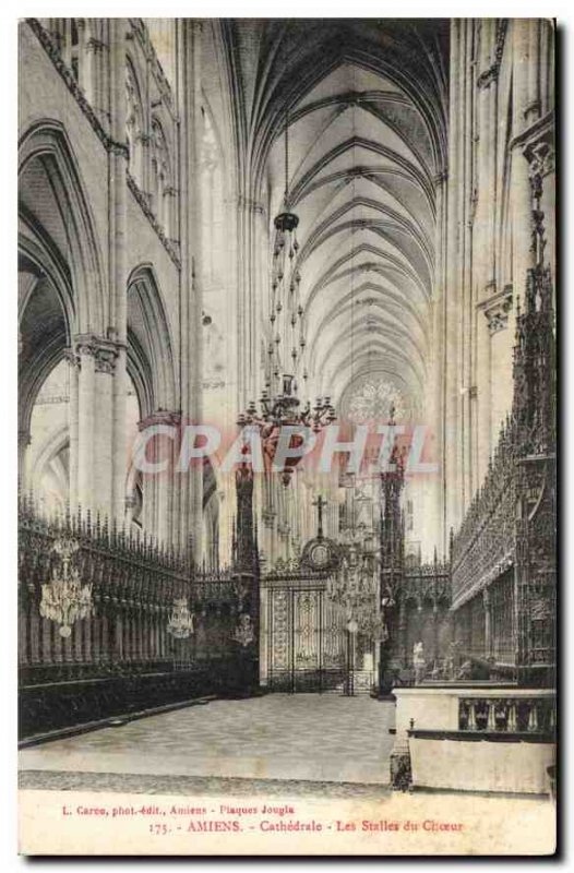 Old Postcard Amiens the Stalls Choir