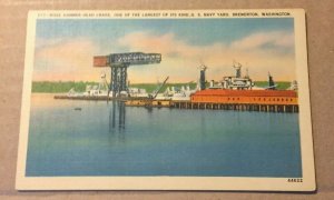 VINTAGE UNUSED LINEN .01 POSTCARD HAMMER HEAD CRANE US NAVY YARD BREMERTON  WASH