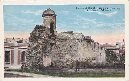 Cuba Havana Portion Of Old City Wall Still Standing