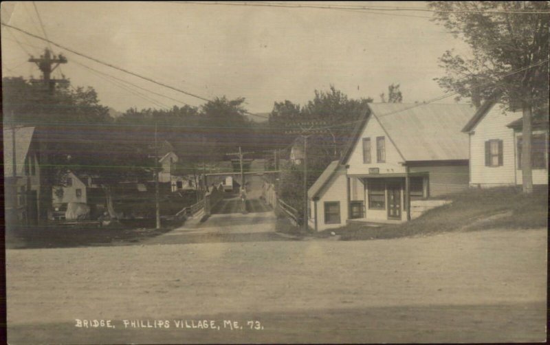 Phillips ME Bridge & Millinery c1910 Real Photo Postcard