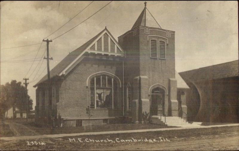 Cambridge IL ME Church c1910 Real Photo Postcard