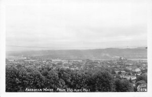 RPPC ABERDEEN, WA Bird's Eye View Belaire Hill Ellis 2606 Vintage Postcard 1940s