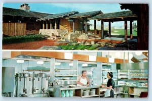 Bensenville Illinois IL Postcard Plentywood Farm Kitchen Building Cookware c1960