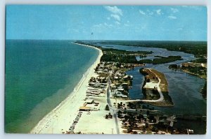 c1960 Florida FL Postcard Aerial View Nokomis Beach Pavilion Snow White Sands
