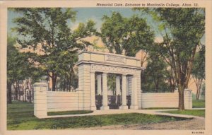 Illinois Alton Memorial Gate Entrance To Montiello College 1942 Curteich