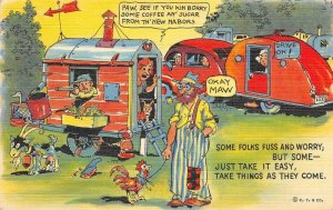 Camping Trailers Ray Walters Comic Take It Easy Hillbillies Vintage Postcard