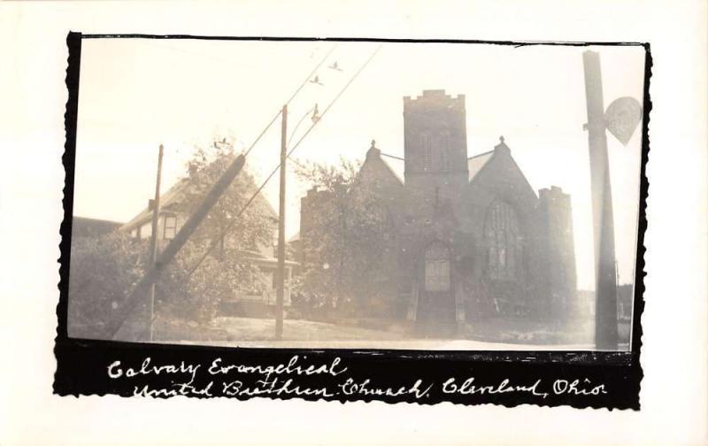 Cleveland Ohio Calvary Evangelical View Real Photo Antique Postcard K16424 