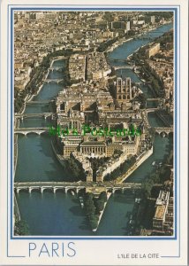 France Postcard - Aerial View of Paris - L'Ile De La Cite, Île-de-France RR15513