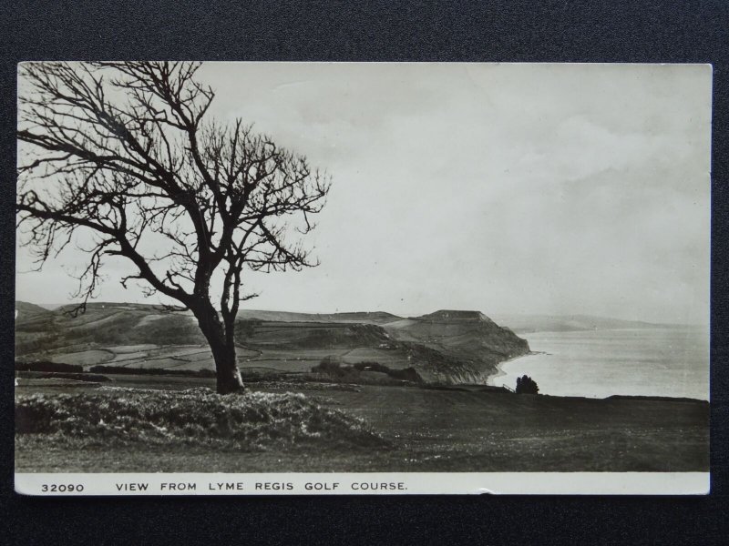 Dorset LYME REGIS View from GOLF COURSE c1950s RP Postcard by Harvey Barton