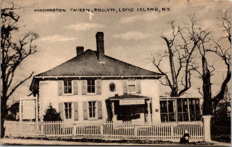 Vtg 1940s Washington Tavern Roslyn Long Island New York NY Postcard