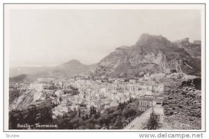 RP, Aerial View, Taormina, Sicily, Italy, 1920-1940s