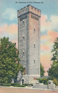 Tower at Entrance to Fort Thomas KY, Kentucky - pm 1949 - Linen